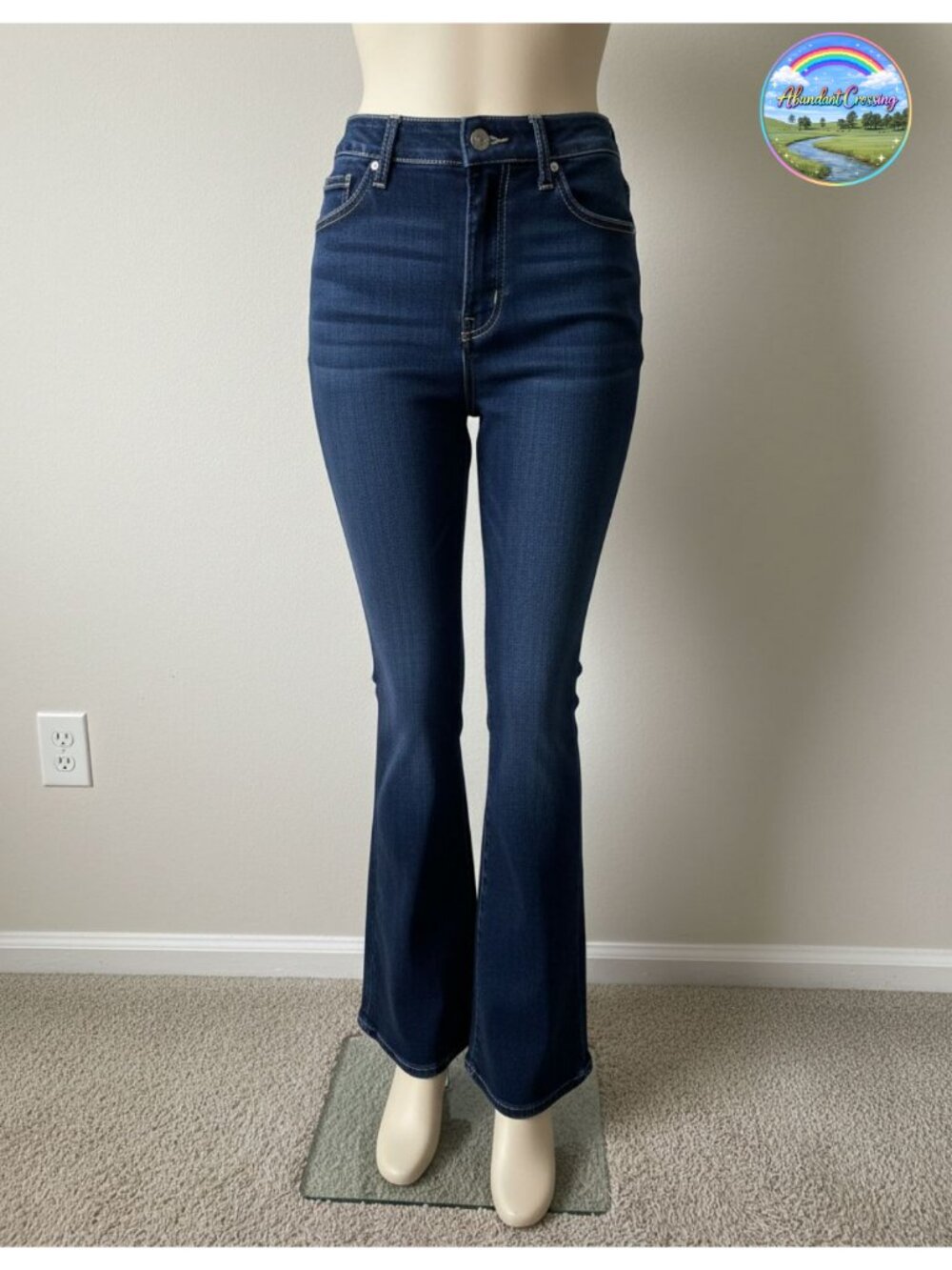 Ultra Soft High Waist Denim Leggings Baby Bootcut Pull On 32" Inseam